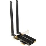 Inter-Tech DMG-36 Interno WLAN / Bluetooth 5400 Mbit/s, Adattatore Wi-Fi Interno, Wireless, PCI Express, WLAN / Bluetooth, 5400 Mbit/s, Nero, Argento