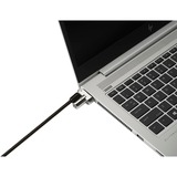 Kensington Lucchetto per laptop universale 3 in 1 con chiave Nero, 1,8 m, Chiave, Carbonio, Argento