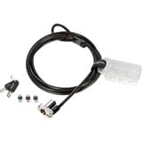 Kensington Lucchetto per laptop universale 3 in 1 con chiave, Serratura a combinazione Nero, 1,8 m, Chiave, Carbonio, Argento