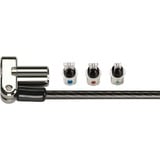 Kensington Lucchetto per laptop universale 3 in 1 con chiave, Serratura a combinazione Nero, 1,8 m, Chiave, Carbonio, Argento