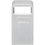 Kingston DataTraveler 128GB Micro 200MB/s Metal USB 3.2 Gen 1, Chiavetta USB argento, 128 GB, USB tipo A, 3.2 Gen 1 (3.1 Gen 1), 200 MB/s, Senza coperchio, Argento