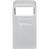 Kingston DataTraveler Micro unità flash USB 128 GB USB tipo A 3.2 Gen 1 (3.1 Gen 1) Argento argento, 128 GB, USB tipo A, 3.2 Gen 1 (3.1 Gen 1), 200 MB/s, Senza coperchio, Argento