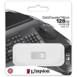 Kingston DataTraveler Micro unità flash USB 128 GB USB tipo A 3.2 Gen 1 (3.1 Gen 1) Argento argento, 128 GB, USB tipo A, 3.2 Gen 1 (3.1 Gen 1), 200 MB/s, Senza coperchio, Argento