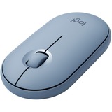 Logitech Pebble, mouse wireless con Bluetooth o ricevitore da 2,4 GHz, mouse per computer con clic silenzioso per laptop, notebook, iPad, PC e Mac Blu-grigio, mouse wireless con Bluetooth o ricevitore da 2,4 GHz, mouse per computer con clic silenzioso per laptop, notebook, iPad, PC e Mac, Ambidestro, Ottico, RF senza fili + Bluetooth, 1000 DPI, Blu, Grigio