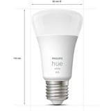 Philips Hue A60 - lampadina connessa E27 - 800 (confezione da 2), Lampada a LED Philips Hue White A60 - lampadina connessa E27 - 800 (confezione da 2), Lampadina intelligente, Bluetooth, Bianco, LED integrato, E27, A60