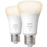 Philips Hue Philips Hue White 2 Lampadine Smart E27 60 W Philips Hue White 2 Lampadine Smart E27 60 W, Lampadina intelligente, Bianco, Bluetooth/Zigbee, LED integrato, E27, Bianco caldo