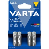 VARTA Ultra Lithium AAA Blister 4 Batteria monouso, Mini Stilo AAA, Litio, 1,5 V, 4 pz, 1100 mAh