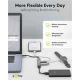 goobay Hub USB sottile a 5 porte USB-C™ a USB-C/USB-A USB 3.2 Gen1 grigio