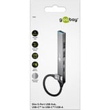 goobay Hub USB sottile a 5 porte USB-C™ a USB-C/USB-A USB 3.2 Gen1 grigio