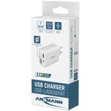 Ansmann Home Charger 230PD con cavo / 3 A / 30 W / 2 porte, Caricabatterie bianco