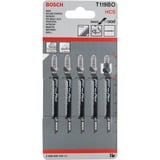 Bosch 2 608 630 310 lama per sega a gattuccio, sega a traforo e sega universale Lama per seghetto alternativo Acciaio al carbonio (HCS) 5 pz Lama per seghetto alternativo, Legno, Acciaio al carbonio (HCS), 2 mm, 8,3 cm, 5 pz