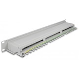 DeLOCK 66877 pezzo di pannello 1U, Patch Panel grigio, Grigio, Metallo, 1U, 482,6 mm, 100 mm, 44,5 mm