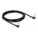 DeLOCK Cavo patch RJ-45 Cat.6a S/FTP, Slim 90° angolato Nero