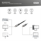 Digitus Cavo di collegamento USB 3.2 Gen 1 USB-C > USB-C Nero/grigio