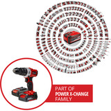 EINHELL Trapano avvitatore a percussione a batteria Power X-Change TE-CD 18/2 Li-i +64, 18 Volt, Cordless rosso/Nero