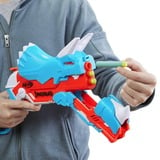 Hasbro DinoSquad - Tricera-blast (blaster con alloggiamento per caricamento di 3 dardi, con supporto dardi e design dinosauro Triceratopo, include 12 dardi Elite) celeste/Orange, con supporto dardi e design dinosauro Triceratopo, include 12 dardi Elite), Blaster giocattolo, 8 anno/i, 99 anno/i, 544 g