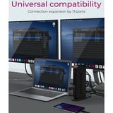 ICY BOX IB-DK2252AC Cablato USB 3.2 Gen 1 (3.1 Gen 1) Type-C Nero, Docking station Nero, Cablato, USB 3.2 Gen 1 (3.1 Gen 1) Type-C, 10,100,1000 Mbit/s, Nero, 5 Gbit/s, 4K Ultra HD