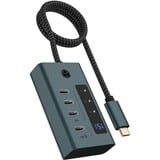 ICY BOX IB-HUB1454-C31 USB 3.2 Gen 1 (3.1 Gen 1) Type-C 10000 Mbit/s Blu, Grigio, Hub USB USB 3.2 Gen 1 (3.1 Gen 1) Type-C, USB 3.2 Gen 2 (3.1 Gen 2) Type-C, USB tipo-C, 10000 Mbit/s, Blu, Grigio, Alluminio, 20 W