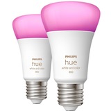 Philips Hue Philips Hue White and Color Ambiance 2 Lampadine Smart E27 60 W Philips Hue White and Color ambiance 2 Lampadine Smart E27 60 W, Lampadina intelligente, Bianco, Bluetooth/Zigbee, LED, E27, 2000 K