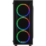 Sharkoon TG4M RGB Nero, Chassis Tower Nero, PC, Nero, ATX, micro ATX, Mini-ITX, Giocare, Multi, Ventole