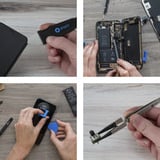 iFixit EU145307-4 strumento di riparazione di dispositivi elettronici, Set di strumenti Nero/Blu, Kit di strumenti, Universale, Plettro per apertura, Cacciavite, Spudger, Ventosa, Pinza, Nero, Blu, Acciaio inossidabile, Piatto, Torx di sicurezza, Chiave inglese, Torcia, 3 pinzette