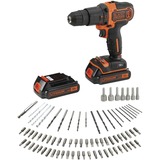 BLACK+DECKER Batterie perceuse 80 pièces, 1 pièce, bdchd18bafc Nero/Orange, 1 pièce, bdchd18bafc