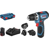 Bosch GSR 12V-15 FC Professional 1300 Giri/min Senza chiave 600 g Nero, Blu, Cacciavite blu/Nero, Trapano con impugnatura a pistola, Senza chiave, Nero, Blu, 1 cm, 1300 Giri/min, 3 cm