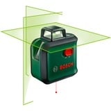 Bosch Laser a linee incrociate AdvancedLevel 360, Attraversare la linea laser verde/Nero