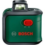 Bosch Laser a linee incrociate AdvancedLevel 360, Attraversare la linea laser verde/Nero