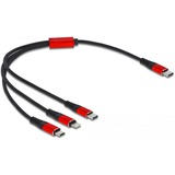 DeLOCK 86710 cavo USB 0,3 m USB 2.0 USB C USB C/Micro-USB B/Lightning Nero, Rosso Nero/Rosso, 0,3 m, USB C, USB C/Micro-USB B/Lightning, USB 2.0, Nero, Rosso