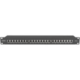 Digitus Cavo patch CAT 6A, classe EA, schermato, Patch Panel Nero, classe EA, schermato, RJ-45, Cat6a, Nero, Acciaio, Montaggio a rack, 1U
