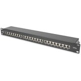 Digitus Cavo patch CAT 6A, classe EA, schermato, Patch Panel Nero, classe EA, schermato, RJ-45, Cat6a, Nero, Acciaio, Montaggio a rack, 1U
