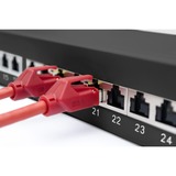 Digitus Cavo patch CAT 6A, classe EA, schermato, Patch Panel Nero, classe EA, schermato, RJ-45, Cat6a, Nero, Acciaio, Montaggio a rack, 1U