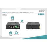 Digitus Iniettore Gigabit Ethernet PoE, Industriale, Iniettore PoE Nero