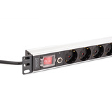 Digitus Multipresa 19" PDU con profilo in alluminio, 8 vie, Ciabatta Nero/alluminio