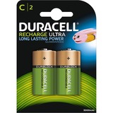 Duracell Ultra C Batteria ricaricabile Nichel-Metallo Idruro (NiMH) Batteria ricaricabile, C, Nichel-Metallo Idruro (NiMH), 1,2 V, 2 pz, 2200 mAh