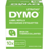 Dymo Etichette LT in tessuto stirabile, Nastro di scrittura Nero su bianco, Nylon, Belgio, DYMO, LetraTag 100T, LetraTag 100H, 1,2 cm