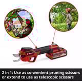 EINHELL Forbice telescopica professionale a batteria GP-LS 18/28 Li T BL-Solo, 18 Volt, Potatore rosso/Nero