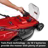 EINHELL Tosaerba a batteria GE-CM 36/43 Li M - Solo, 36Volt (2x18V), Rasaerba rosso/Nero
