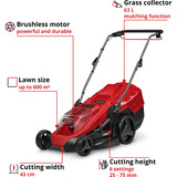 EINHELL Tosaerba a batteria GE-CM 36/43 Li M - Solo, 36Volt (2x18V), Rasaerba rosso/Nero