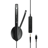 EPOS | SENNHEISER ADAPT 165 USB-C II Auricolare Cablato A Padiglione Ufficio USB tipo-C Nero Nero, Cablato, Ufficio, 20 - 20000 Hz, 144 g, Auricolare, Nero