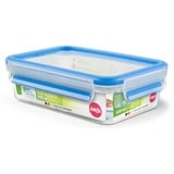 Emsa 508539 recipiente per cibo Rettangolare Scatola 0,8 L Trasparente 8 pz, Casella trasparente/Blu, Scatola, Rettangolare, 0,8 L, Trasparente, Germania, 135 mm