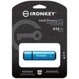 Kingston IronKey Vault Privacy 50 512 GB, Chiavetta USB celeste/Nero