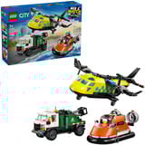 LEGO Set combinato città con aereo, veicolo di manutenzione e hovercraft, Giochi di costruzione 