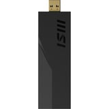 MSI BE6500 WiFi7 USB Stick - Dongle WLAN 2880 Mbit/s, Adattatore Wi-Fi Nero, Wireless, USB, WLAN, Wi-Fi 7 (802.11be), 2880 Mbit/s, Nero