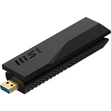 MSI BE6500 WiFi7 USB Stick - Dongle scheda di interfaccia e adattatore USB 3.2 Gen 1 (3.1 Gen 1), Adattatore Wi-Fi Nero, USB tipo A, USB 3.2 Gen 1 (3.1 Gen 1), Maschio, Nero, 111 mm, 33 mm