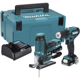 Makita Kit combo a batteria 12V max.CLX252SAJ, 12 Volt, Trapano avvitatore blu/Nero