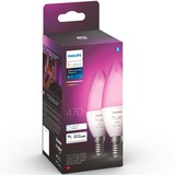 Philips Hue Candela - lampadina connessa E14 - (confezione da 2), Lampada a LED Philips Hue White and Color ambiance Candela - lampadina connessa E14 - (confezione da 2), Lampadina intelligente, Bluetooth, Bianco, LED integrato, E14, B39