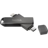 SanDisk iXpand unità flash USB 64 GB USB Type-C / Lightning 3.2 Gen 1 (3.1 Gen 1) Nero Nero, 64 GB, USB Type-C / Lightning, 3.2 Gen 1 (3.1 Gen 1), Girevole, Protezione della password, Nero