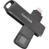 SanDisk iXpand unità flash USB 64 GB USB Type-C / Lightning 3.2 Gen 1 (3.1 Gen 1) Nero Nero, 64 GB, USB Type-C / Lightning, 3.2 Gen 1 (3.1 Gen 1), Girevole, Protezione della password, Nero
